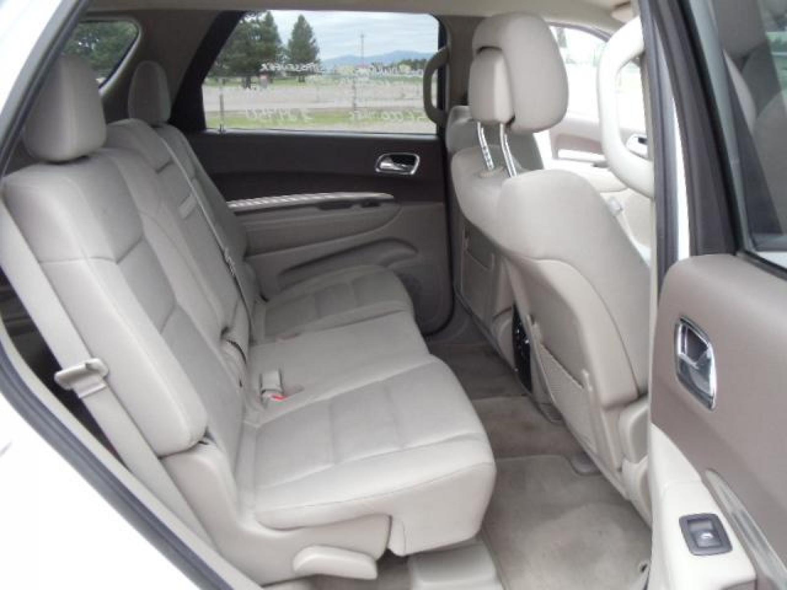 2013 White /Tan Dodge Durango SXT AWD (1C4RDJAG8DC) with an 3.6L V6 DOHC 24V engine, 5-Speed Automatic transmission, located at 5465 Highway 2 W., Columbia Falls, MT, 59912, (406) 892-4407, 48.352188, -114.240929 - Keyless entry Cruise control AC MP3 Tilt wheel Power windows door locks and mirrors Near new tires Front and rear heat and AC - Photo #10