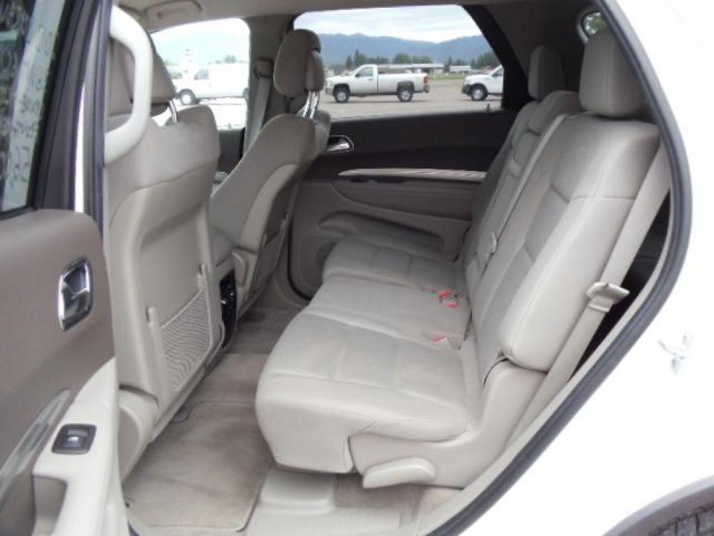 2013 White /Tan Dodge Durango SXT AWD (1C4RDJAG8DC) with an 3.6L V6 DOHC 24V engine, 5-Speed Automatic transmission, located at 5465 Highway 2 W., Columbia Falls, MT, 59912, (406) 892-4407, 48.352188, -114.240929 - Keyless entry Cruise control AC MP3 Tilt wheel Power windows door locks and mirrors Near new tires Front and rear heat and AC - Photo #14