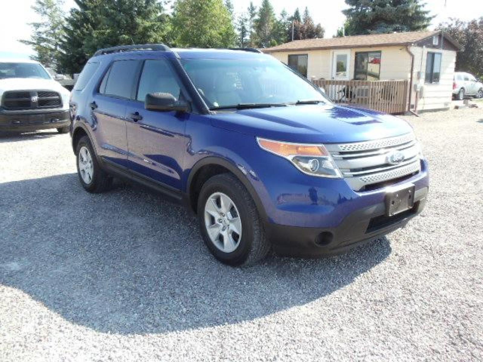 2014 Blue /Silver Ford Explorer Base 4WD (1FM5K8B83EG) with an 3.5L V6 DOHC 24V engine, 6-Speed Automatic transmission, located at 5465 Highway 2 W., Columbia Falls, MT, 59912, (406) 892-4407, 48.352188, -114.240929 - Keyless entry Cruise control AC and heat front and rear Power windows door locks and mirrors Power seat driver side only MP3-CD 3rd Seat Near new tires - Photo #0
