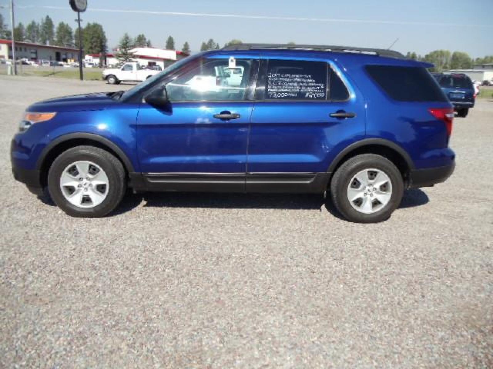 2014 Blue /Silver Ford Explorer Base 4WD (1FM5K8B83EG) with an 3.5L V6 DOHC 24V engine, 6-Speed Automatic transmission, located at 5465 Highway 2 W., Columbia Falls, MT, 59912, (406) 892-4407, 48.352188, -114.240929 - Keyless entry Cruise control AC and heat front and rear Power windows door locks and mirrors Power seat driver side only MP3-CD 3rd Seat Near new tires - Photo #3