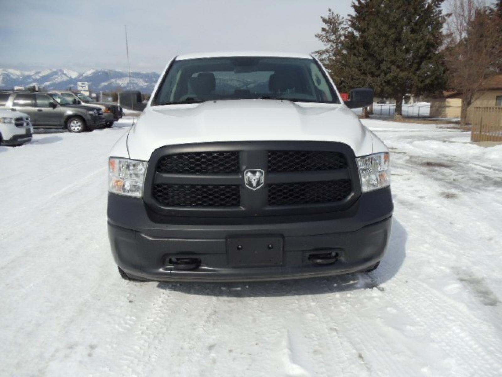 2017 White /Gray RAM 1500 Tradesman Crew Cab SWB 4WD (1C6RR7KG0HS) with an 3.6L V6 DOHC 24V FFV engine, 8A transmission, located at 5465 Highway 2 W., Columbia Falls, MT, 59912, (406) 892-4407, 48.352188, -114.240929 - This truck was previously owned by the federal government so it has been well maintained and taken care of. The truck is very clean inside and out with good tires and low miles. - Photo #1