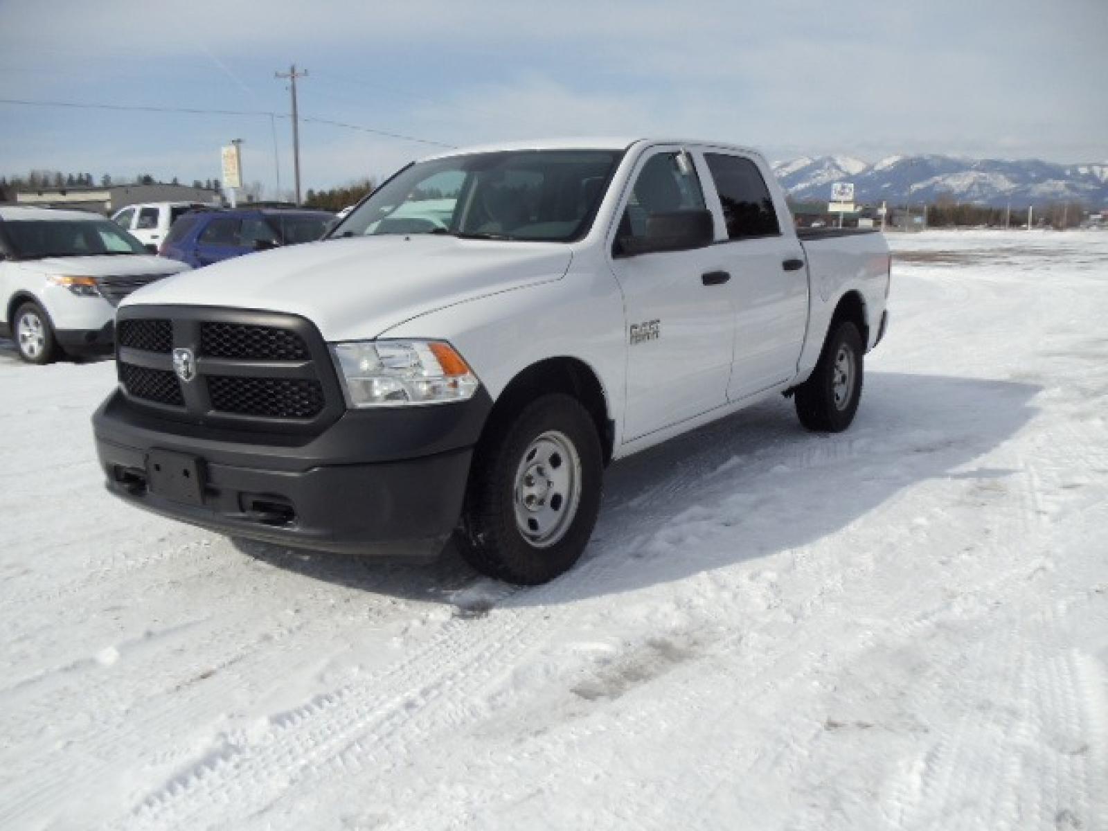2017 White /Gray RAM 1500 Tradesman Crew Cab SWB 4WD (1C6RR7KG0HS) with an 3.6L V6 DOHC 24V FFV engine, 8A transmission, located at 5465 Highway 2 W., Columbia Falls, MT, 59912, (406) 892-4407, 48.352188, -114.240929 - This truck was previously owned by the federal government so it has been well maintained and taken care of. The truck is very clean inside and out with good tires and low miles. - Photo #2