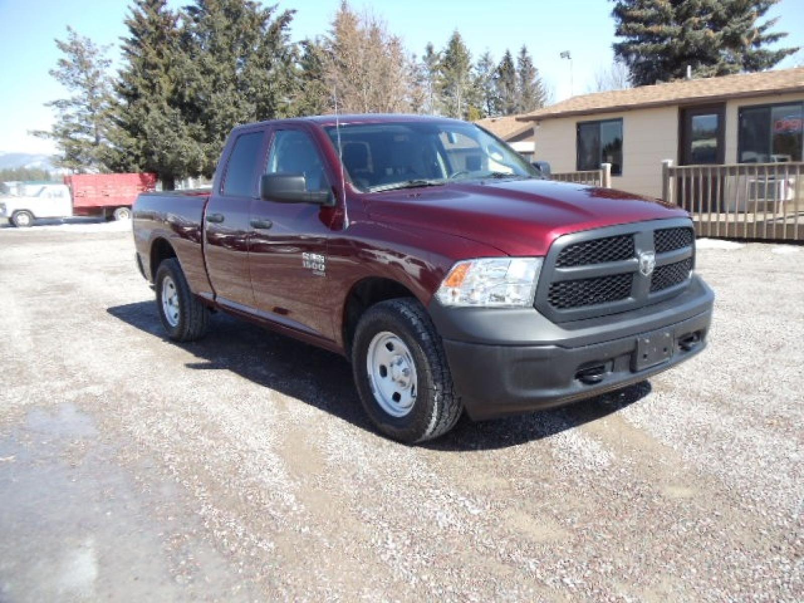 2019 /Gray RAM 1500 Tradesman Quad Cab 4WD (1C6RR7FG6KS) with an 3.6L V6 DOHC 24V FFV engine, 8A transmission, located at 5465 Highway 2 W., Columbia Falls, MT, 59912, (406) 892-4407, 48.352188, -114.240929 - This vehicle was previously owned by the federal government so it has been well maintained and taken care of. The truck is very clean inside and out with near new tires and low miles. This is the quad door short box. - Photo #0