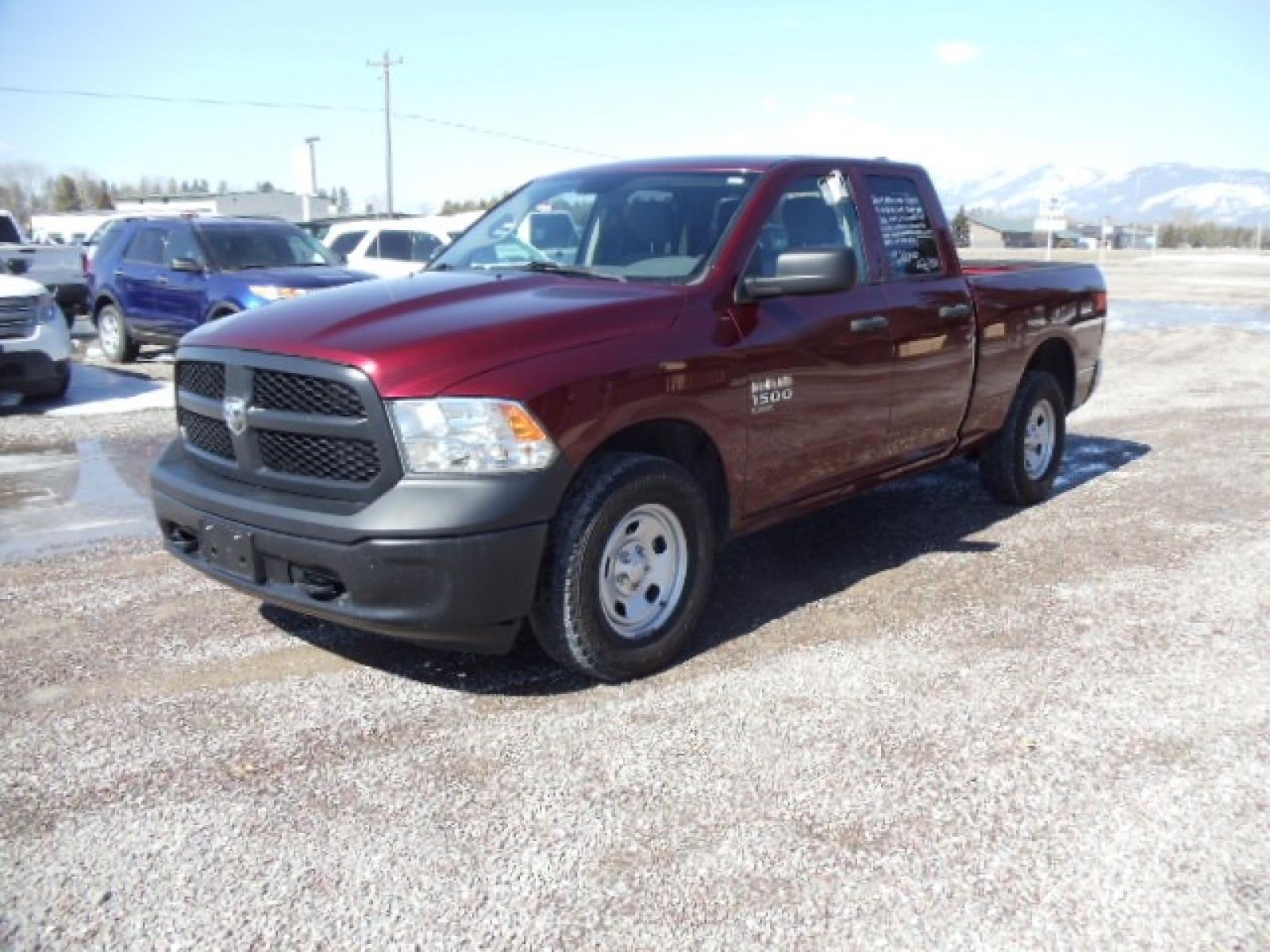 2019 /Gray RAM 1500 Tradesman Quad Cab 4WD (1C6RR7FG6KS) with an 3.6L V6 DOHC 24V FFV engine, 8A transmission, located at 5465 Highway 2 W., Columbia Falls, MT, 59912, (406) 892-4407, 48.352188, -114.240929 - This vehicle was previously owned by the federal government so it has been well maintained and taken care of. The truck is very clean inside and out with near new tires and low miles. This is the quad door short box. - Photo #2